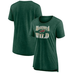 Minnesota Wild Women's Crash the Net Tri-Blend T-Shirt - Green | NHL online