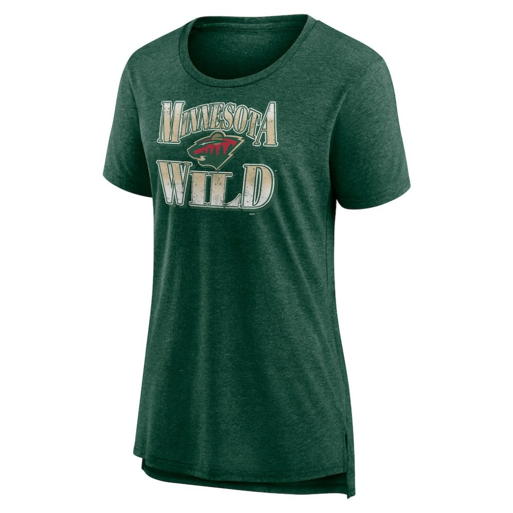 Minnesota Wild Women's Crash the Net Tri-Blend T-Shirt - Green | NHL online
