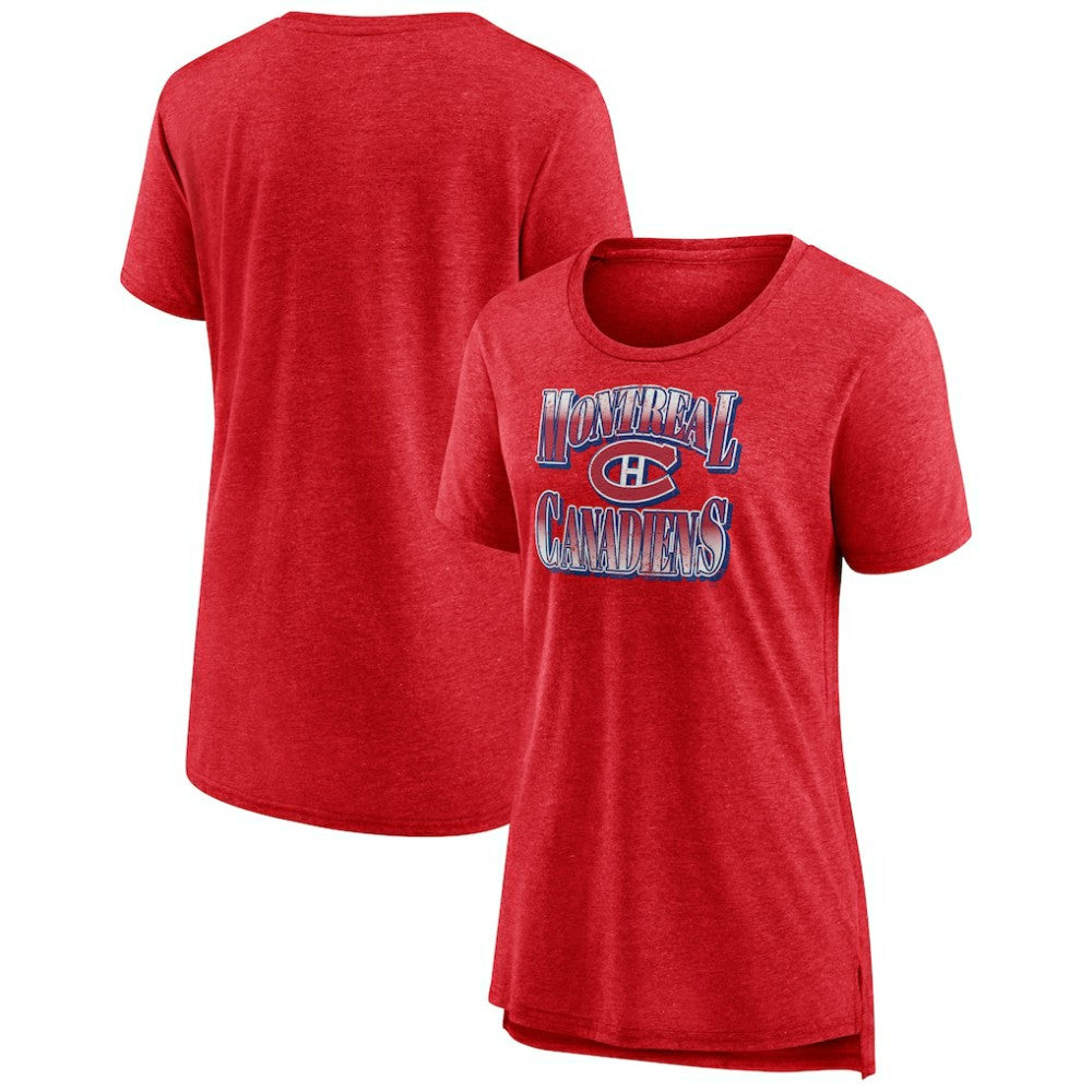 Montreal Canadiens Women's Crash the Net Tri-Blend T-Shirt - Red | NHL Clearance