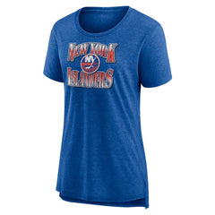 New York Islanders Women's Crash the Net Tri-Blend T-Shirt - Royal | NHL Clearance