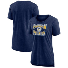 Pittsburgh Penguins Women's Crash the Net Tri-Blend T-Shirt - Navy | NHL Clearance