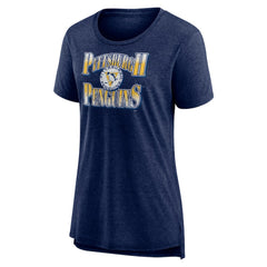 Pittsburgh Penguins Women's Crash the Net Tri-Blend T-Shirt - Navy | NHL Clearance