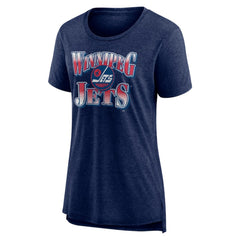 Winnipeg Jets Women's Crash the Net Tri-Blend T-Shirt - Navy | NHL online