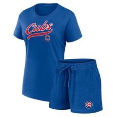 Chicago Cubs Fanatics Women's Start to Finish T-Shirt & Shorts Combo Pack Sale