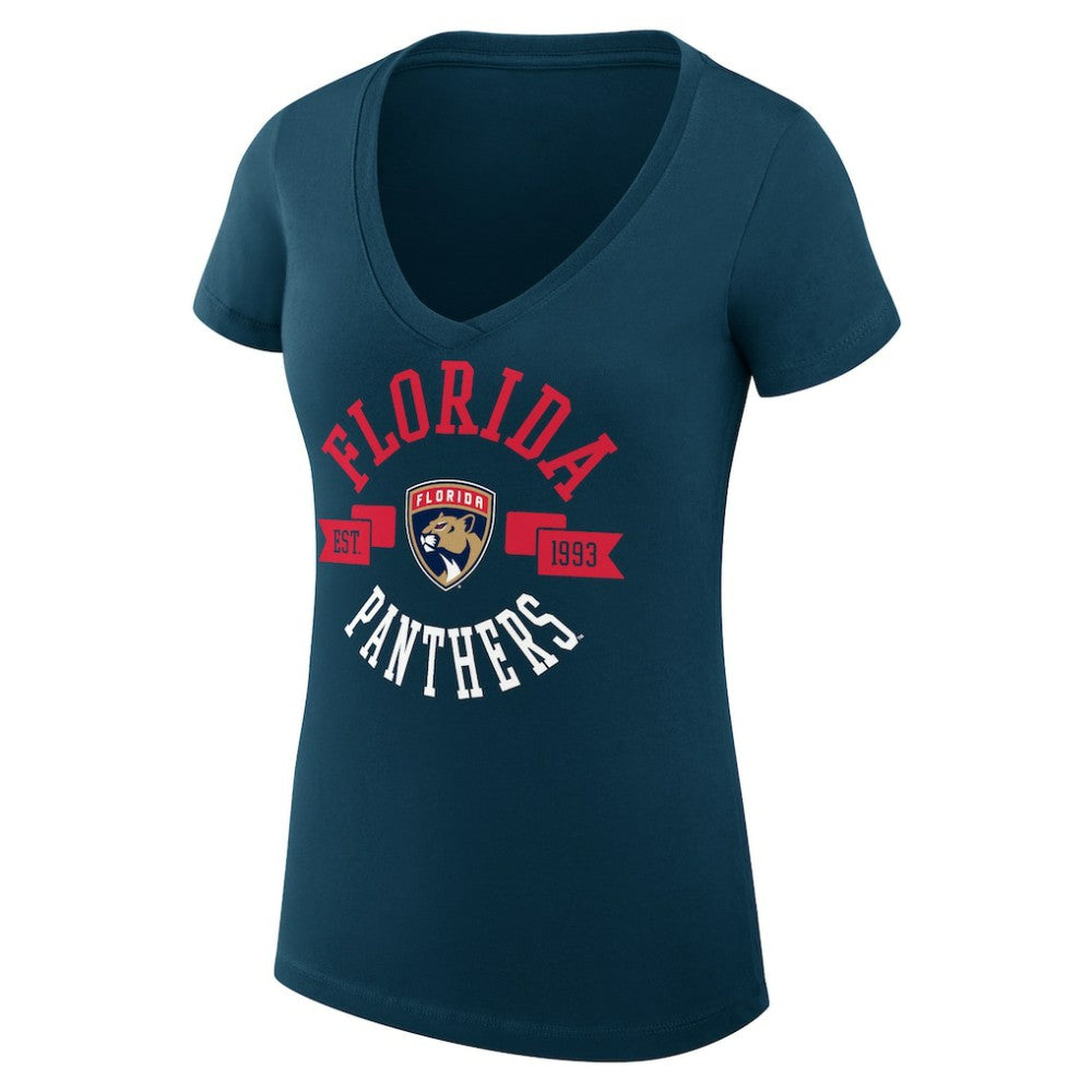 Florida Panthers G-III 4Her by Carl Banks Women's Super-Slim Fit Lightweight City Graphic V-Neck T-Shirt - Navy | NHL sale