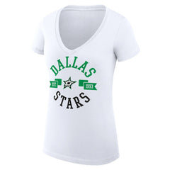 Dallas Stars G-III 4Her by Carl Banks Women's Super-Slim Fit Lightweight City Graphic V-Neck T-Shirt - White | NHL near me