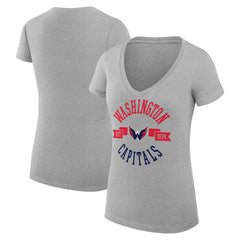 Washington Capitals G-III 4Her by Carl Banks Women's Super-Slim Fit Lightweight City Graphic V-Neck T-Shirt - Heather Gray | NHL discount