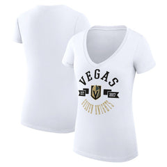 Vegas Golden Knights G-III 4Her by Carl Banks Women's Super-Slim Fit Lightweight City Graphic V-Neck T-Shirt - White | NHL sale