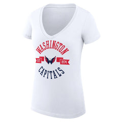 Washington Capitals G-III 4Her by Carl Banks Women's Super-Slim Fit Lightweight City Graphic V-Neck T-Shirt - White | NHL on sale