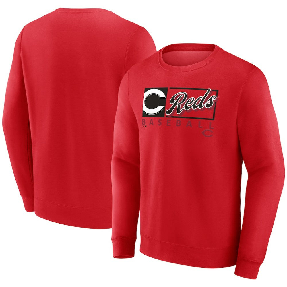Cincinnati Reds Fanatics Focus Fleece Pullover Sweatshirt Discount