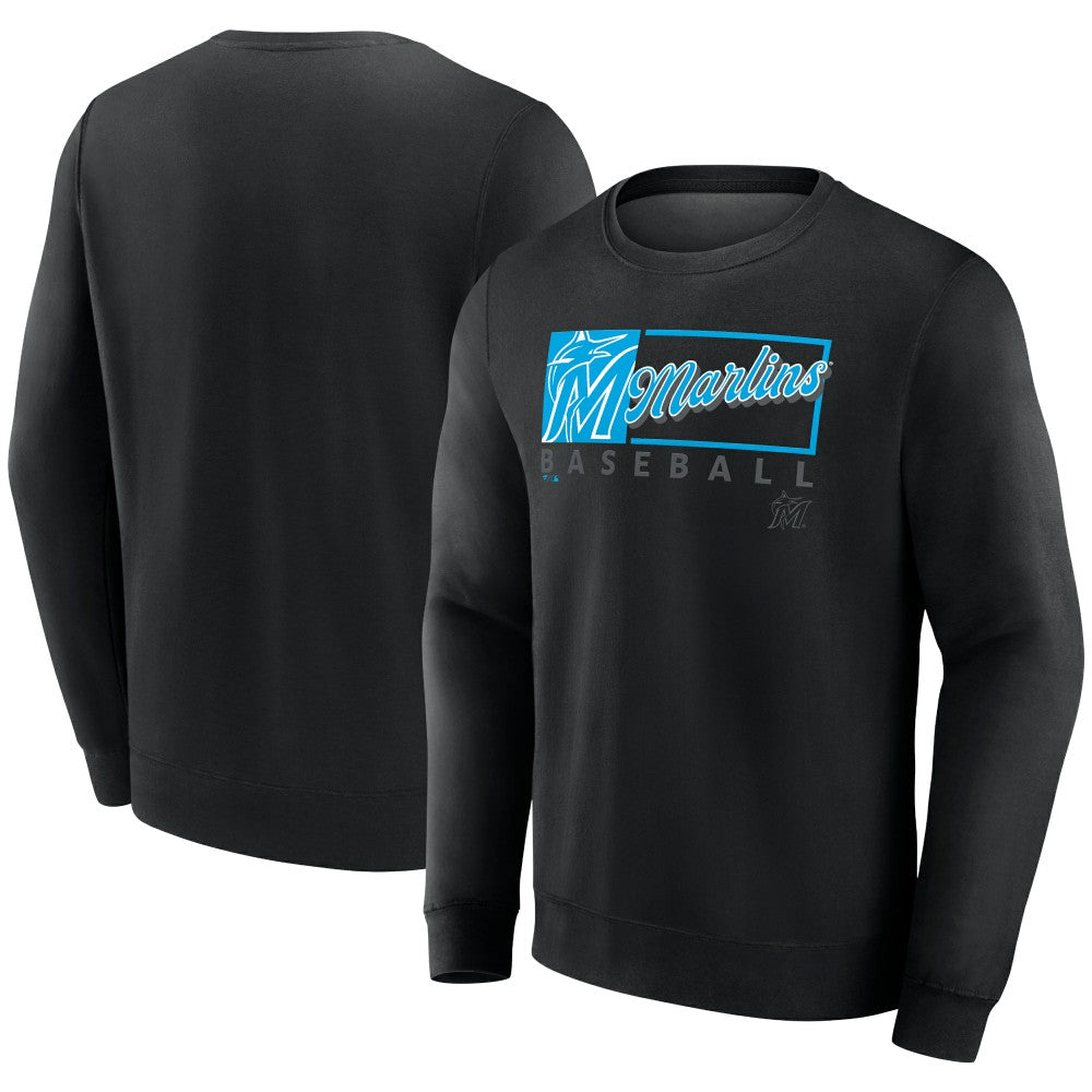 Miami Marlins Fanatics Focus Fleece Pullover Sweatshirt Discount