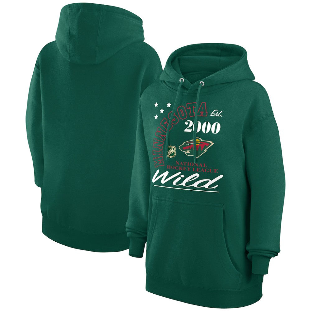 Minnesota Wild Starter Arch City Team Graphic Fleece Pullover Hoodie - Hunter Green | NHL Clearance