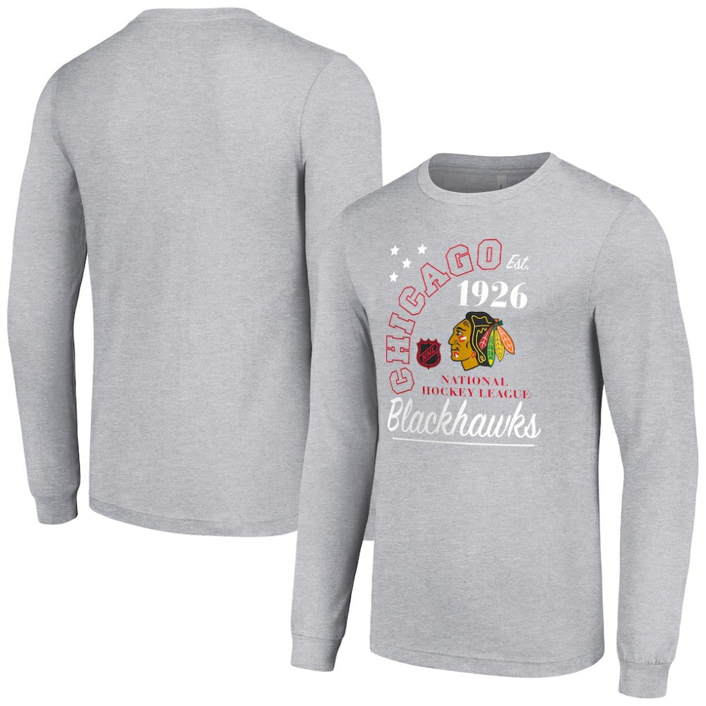 Chicago Blackhawks Starter Arch City Theme Graphic Long Sleeve T-Shirt - Heather Gray | NHL sale