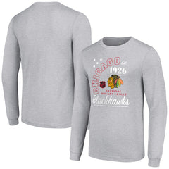 Chicago Blackhawks Starter Arch City Theme Graphic Long Sleeve T-Shirt - Heather Gray | NHL sale