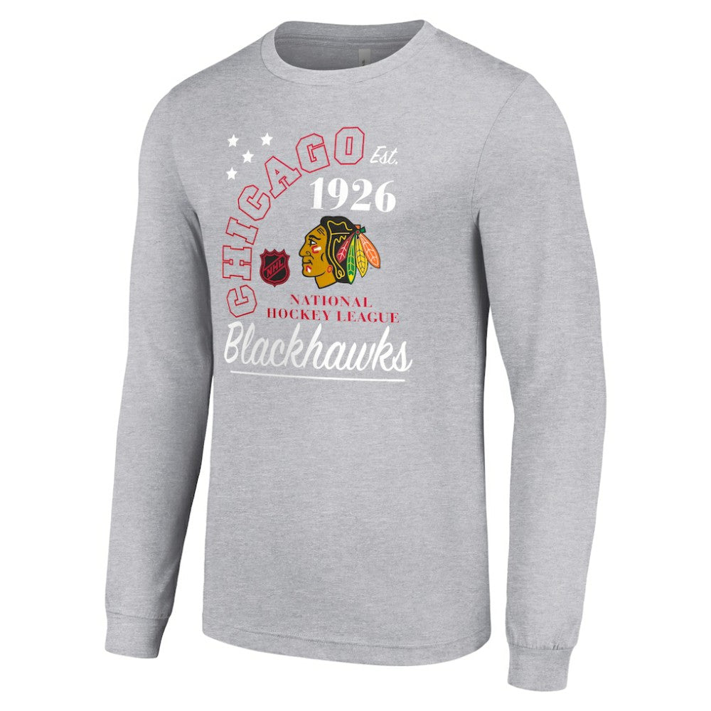 Chicago Blackhawks Starter Arch City Theme Graphic Long Sleeve T-Shirt - Heather Gray | NHL sale