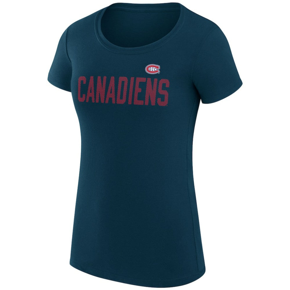 Montreal Canadiens G-III 4Her by Carl Banks Women's Super-Slim Fit Lightweight Dot Print Team T-Shirt - Navy | NHL Lifestyle
