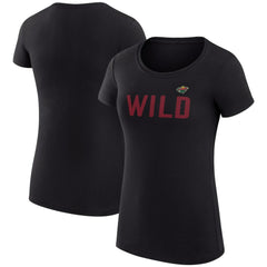 Minnesota Wild G-III 4Her by Carl Banks Women's Super-Slim Fit Lightweight Dot Print Team T-Shirt - Black | NHL discount