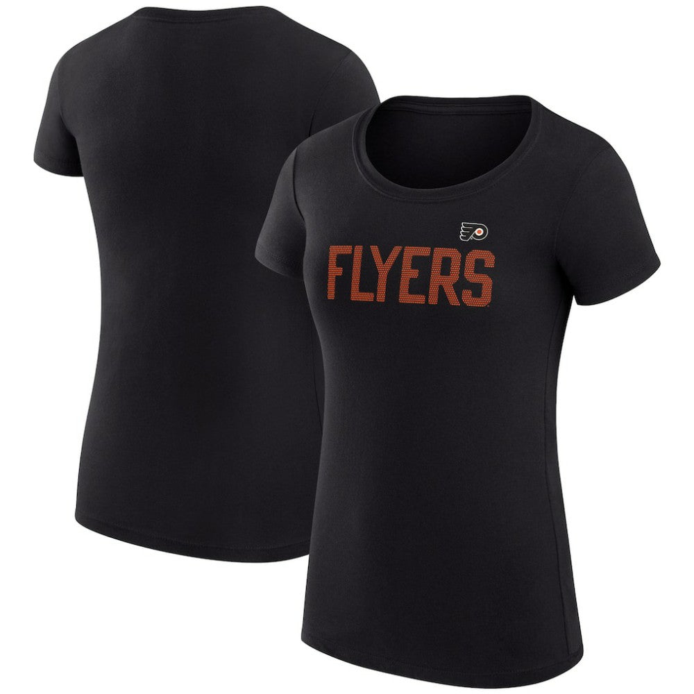 Philadelphia Flyers G-III 4Her by Carl Banks Women's Super-Slim Fit Lightweight Dot Print Team T-Shirt - Black | NHL online