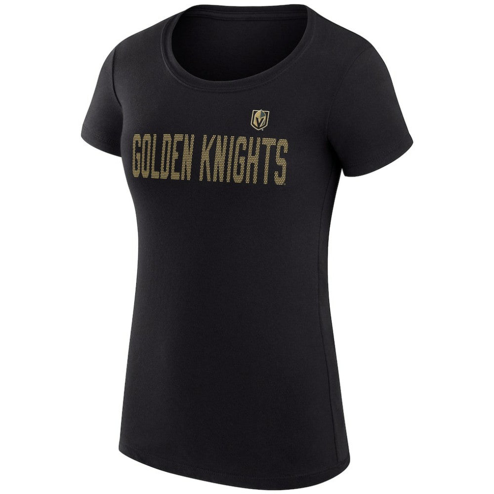 Vegas Golden Knights G-III 4Her by Carl Banks Women's Super-Slim Fit Lightweight Dot Print Team T-Shirt - Black | NHL online