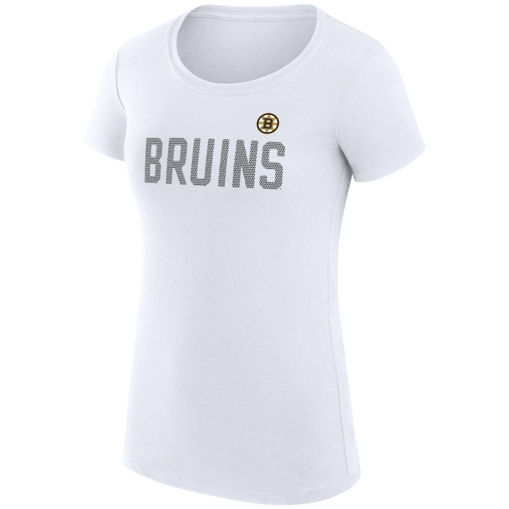 Boston Bruins G-III 4Her by Carl Banks Women's Super-Slim Fit Lightweight Dot Print Team T-Shirt - White | NHL sale