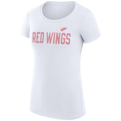 Detroit Red Wings G-III 4Her by Carl Banks Women's Super-Slim Fit Lightweight Dot Print Team T-Shirt - White | NHL Clearance