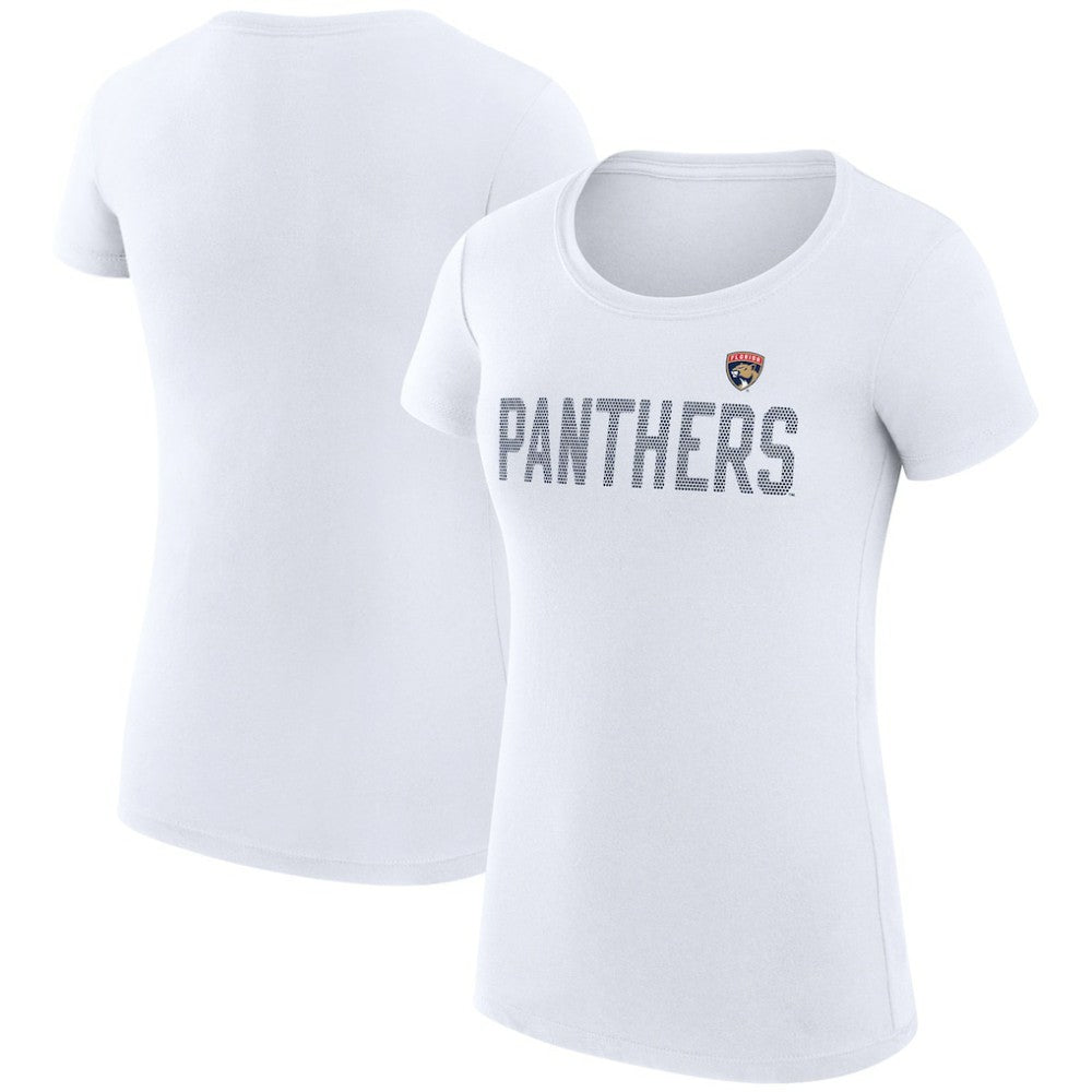 Florida Panthers G-III 4Her by Carl Banks Women's Super-Slim Fit Lightweight Dot Print Team T-Shirt - White | NHL Lifestyle