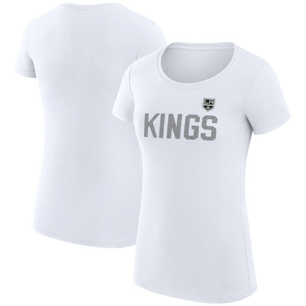 Los Angeles Kings G-III 4Her by Carl Banks Women's Super-Slim Fit Lightweight Dot Print Team T-Shirt - White | NHL Lifestyle