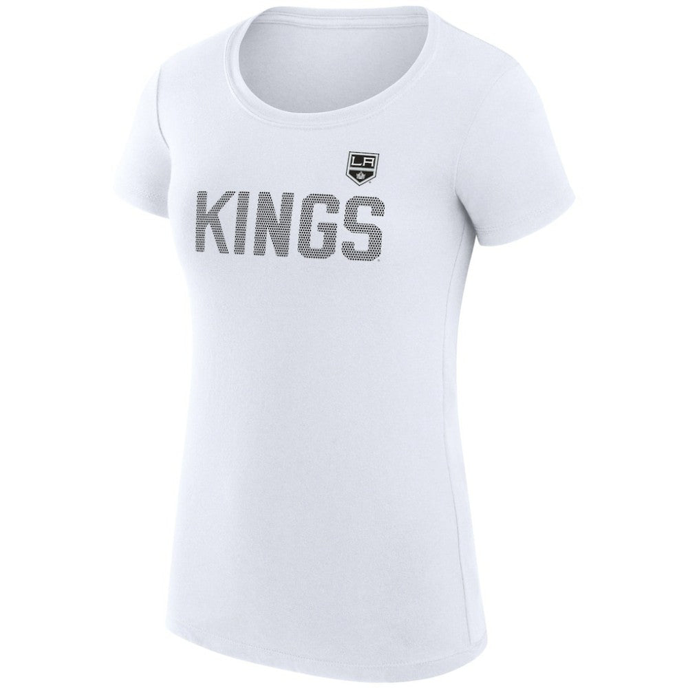 Los Angeles Kings G-III 4Her by Carl Banks Women's Super-Slim Fit Lightweight Dot Print Team T-Shirt - White | NHL Lifestyle