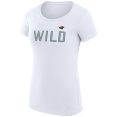 Minnesota Wild G-III 4Her by Carl Banks Women's Super-Slim Fit Lightweight Dot Print Team T-Shirt - White | NHL Clearance