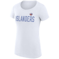 New York Islanders G-III 4Her by Carl Banks Women's Super-Slim Fit Lightweight Dot Print Team T-Shirt - White | NHL near me
