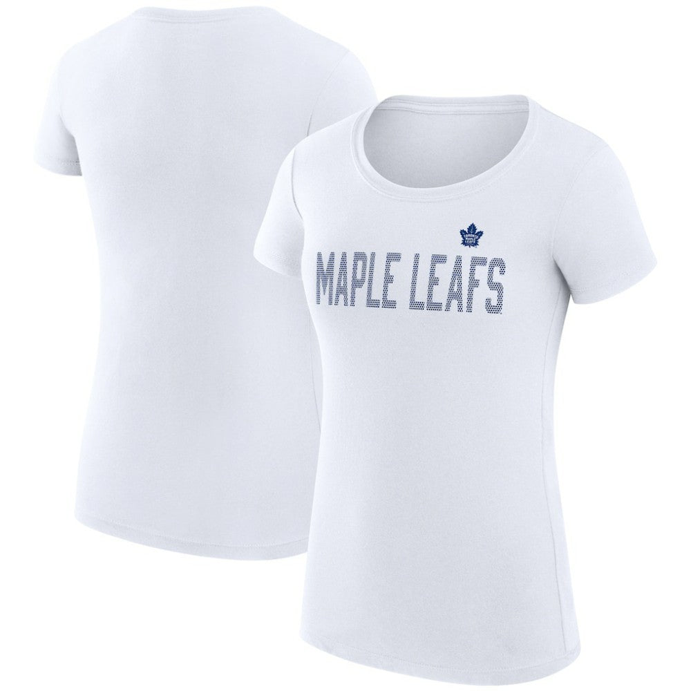 Toronto Maple Leafs G-III 4Her by Carl Banks Women's Super-Slim Fit Lightweight Dot Print Team T-Shirt - White | NHL sale