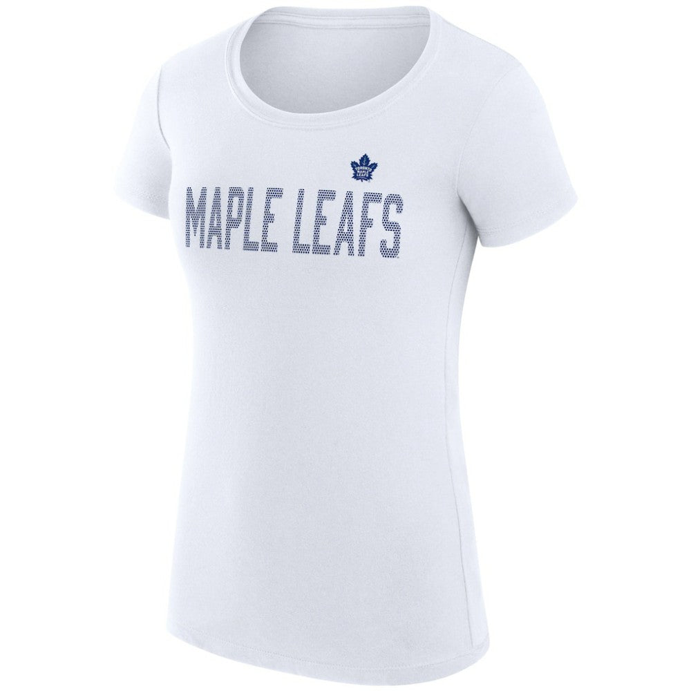 Toronto Maple Leafs G-III 4Her by Carl Banks Women's Super-Slim Fit Lightweight Dot Print Team T-Shirt - White | NHL sale