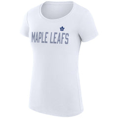 Toronto Maple Leafs G-III 4Her by Carl Banks Women's Super-Slim Fit Lightweight Dot Print Team T-Shirt - White | NHL sale