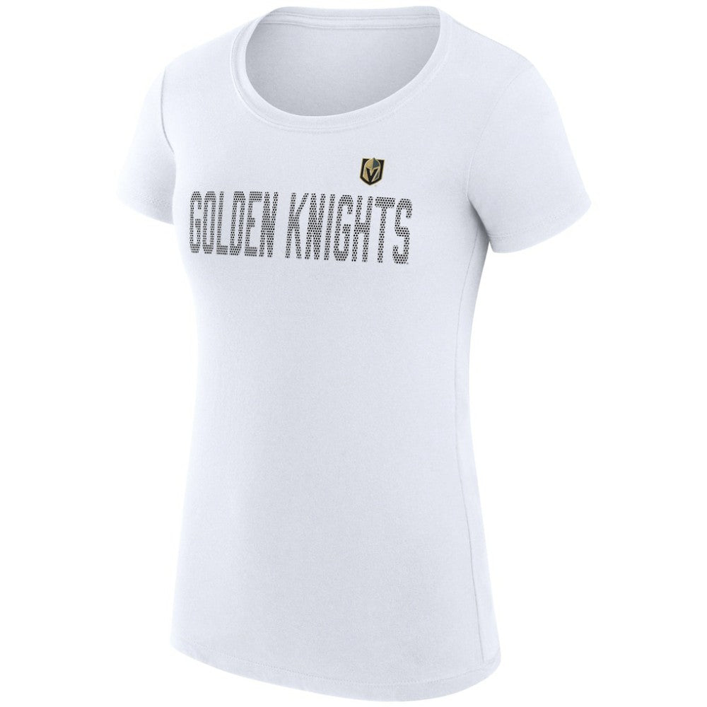 Vegas Golden Knights G-III 4Her by Carl Banks Women's Super-Slim Fit Lightweight Dot Print Team T-Shirt - White | NHL Clearance