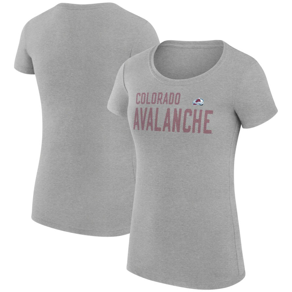 Colorado Avalanche G-III 4Her by Carl Banks Women's Super-Slim Fit Lightweight Dot Print Team T-Shirt - Heather Gray | NHL sale
