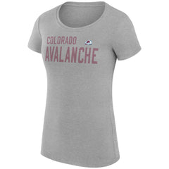 Colorado Avalanche G-III 4Her by Carl Banks Women's Super-Slim Fit Lightweight Dot Print Team T-Shirt - Heather Gray | NHL sale