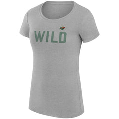 Minnesota Wild G-III 4Her by Carl Banks Women's Super-Slim Fit Lightweight Dot Print Team T-Shirt - Heather Gray | NHL on sale