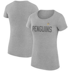 Pittsburgh Penguins G-III 4Her by Carl Banks Women's Super-Slim Fit Lightweight Dot Print Team T-Shirt - Heather Gray | NHL discount