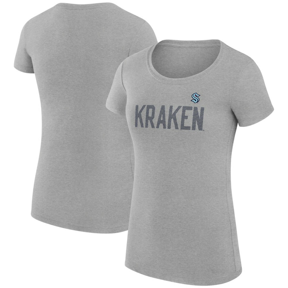 Seattle Kraken G-III 4Her by Carl Banks Women's Super-Slim Fit Lightweight Dot Print Team T-Shirt - Heather Gray | NHL Lifestyle