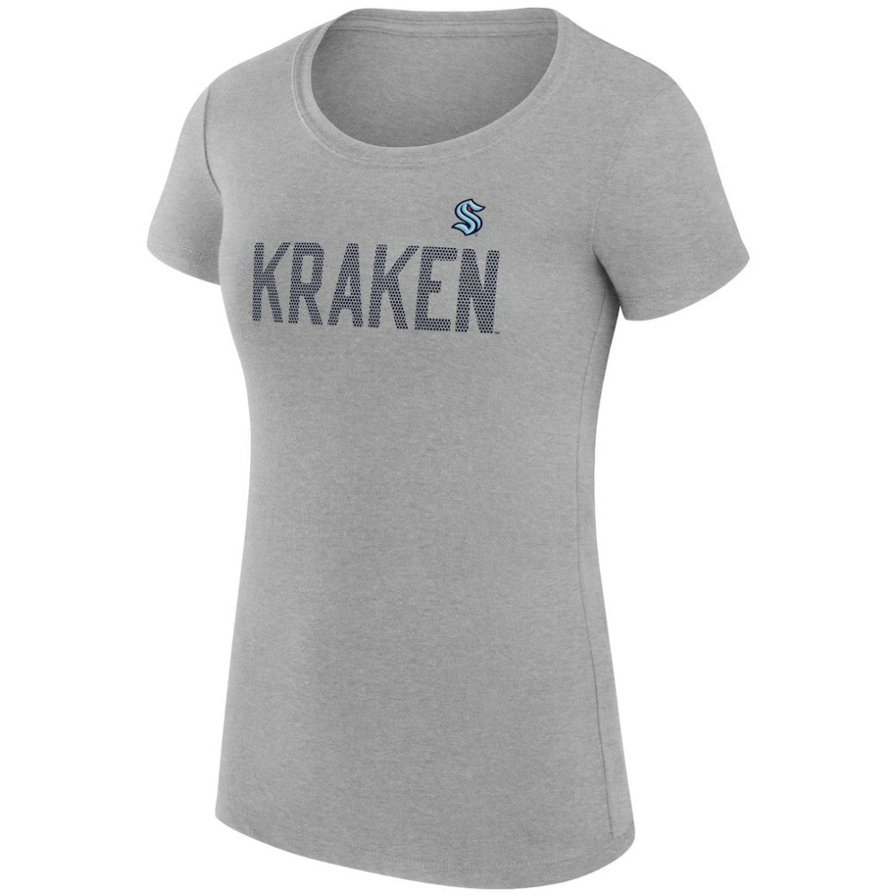 Seattle Kraken G-III 4Her by Carl Banks Women's Super-Slim Fit Lightweight Dot Print Team T-Shirt - Heather Gray | NHL Lifestyle