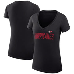 Carolina Hurricanes G-III 4Her by Carl Banks Women's Super-Slim Fit Lightweight Dot Print Team V-Neck T-Shirt - Black | NHL sale
