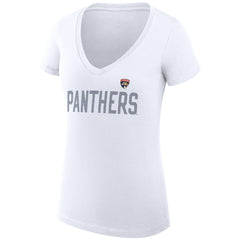 Florida Panthers G-III 4Her by Carl Banks Women's Super-Slim Fit Lightweight Dot Print Team V-Neck T-Shirt - White | NHL near me
