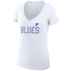 St. Louis Blues G-III 4Her by Carl Banks Women's Super-Slim Fit Lightweight Dot Print Team V-Neck T-Shirt - White | NHL sale