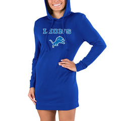 Detroit Lions Concepts Sport Women's Gather Long Sleeve Hoodie Nightshirt - Blue - NFL