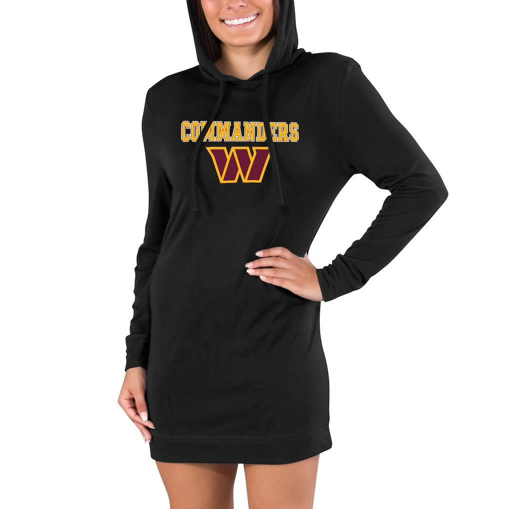 Washington Commanders Concepts Sport Women's Gather Long Sleeve Hoodie Nightshirt - Black - NFL