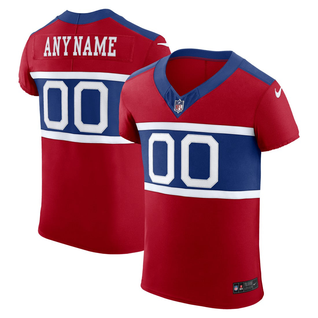 New York Giants Alternate Vapor F.U.S.E. Elite Custom Jersey - Red - Nike