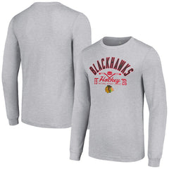 Chicago Blackhawks Starter Puck Long Sleeve T-Shirt - Heather Gray | NHL online