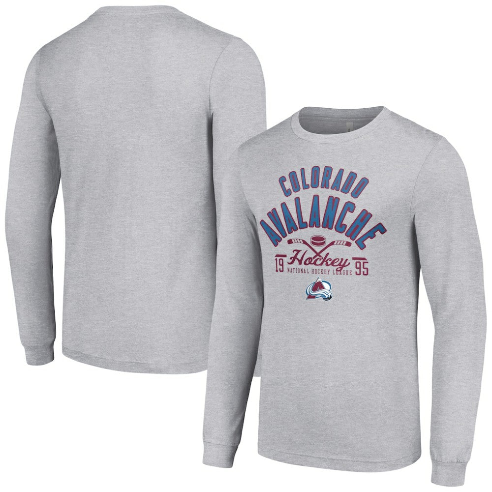 Colorado Avalanche Starter Puck Long Sleeve T-Shirt - Heather Gray | NHL near me