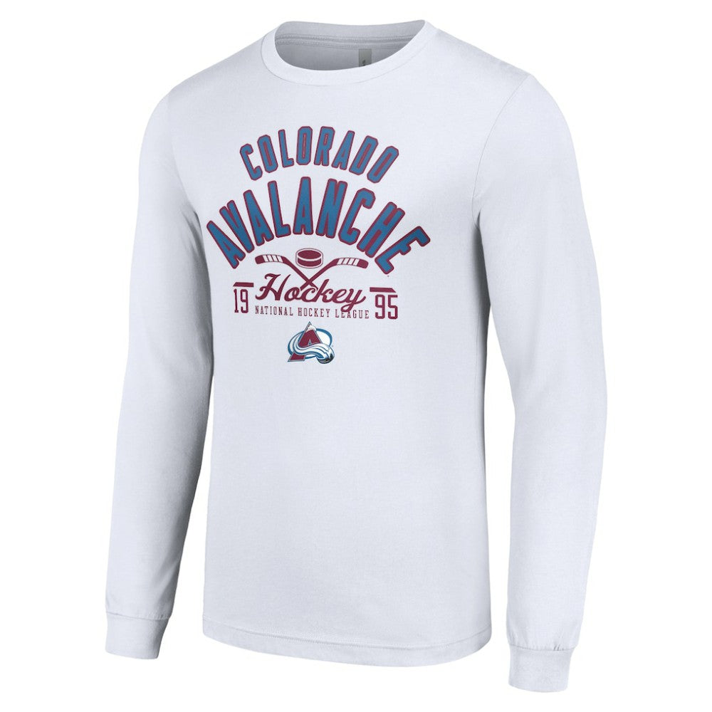 Colorado Avalanche Starter Puck Long Sleeve T-Shirt - White | NHL sale