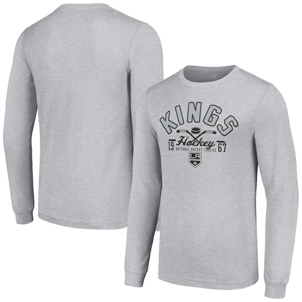 Los Angeles Kings Starter Puck Long Sleeve T-Shirt - Heather Gray | NHL on sale